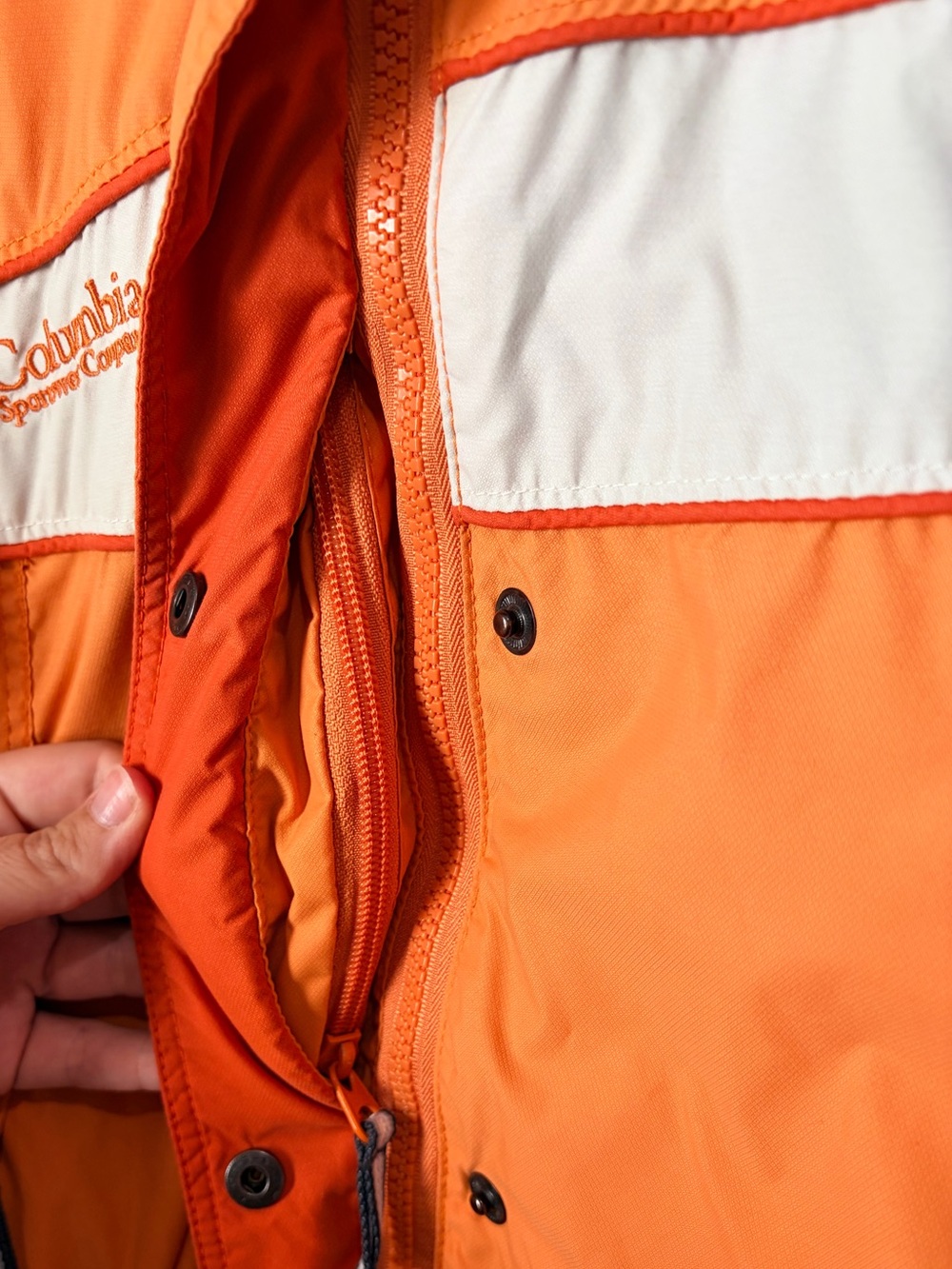 Vintage Columbia Core Interchange Orange White Ski Jacket Size M - Picture 6 of 8